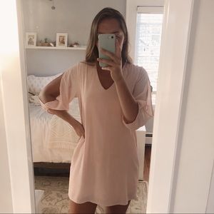 NWOT Blush Pink Backless Lace Dress